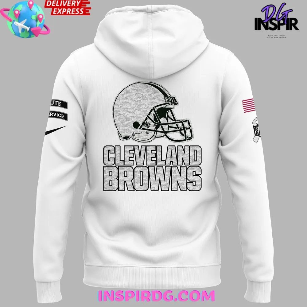 -Cleveland Browns Salute To Service 2024 White Hoodie