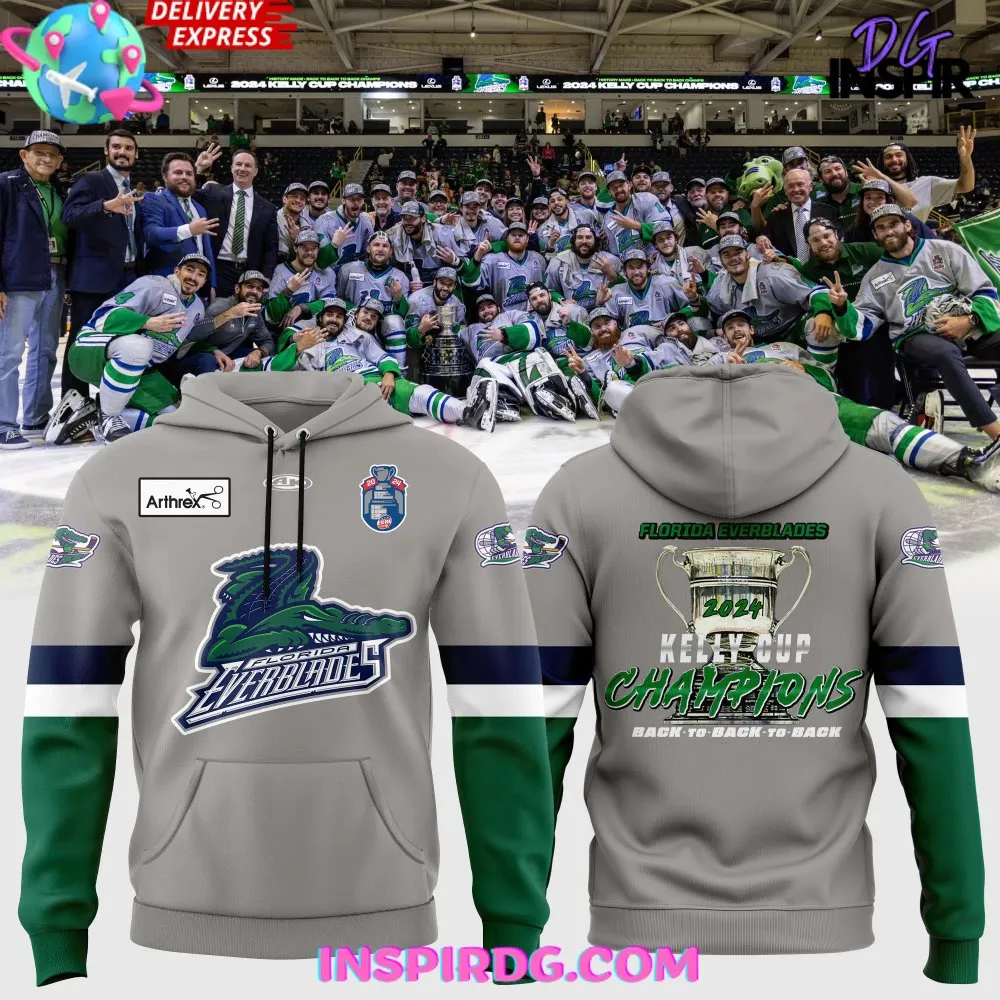 -Florida Everblades 2024 Kelly Cup Champions Hoodie