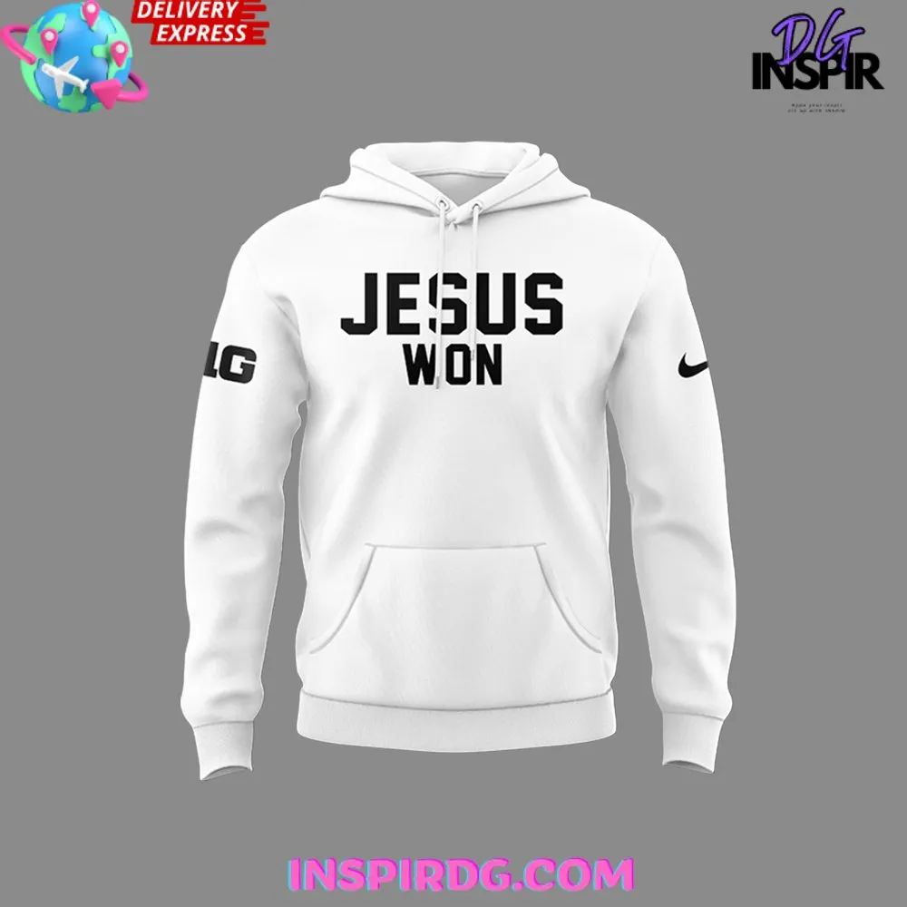 -Ohio State Buckeyes Jesus Won 2024 White Hoodie