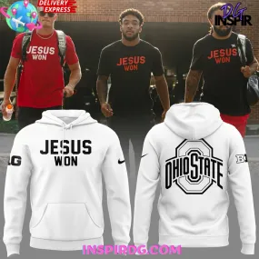 -Ohio State Buckeyes Jesus Won 2024 White Hoodie