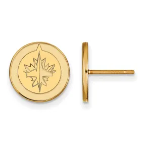 14k Yellow Gold NHL Winnipeg Jets Small Post Earrings