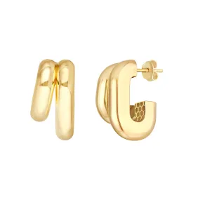 14kt Gold Double J-Hoop Earrings