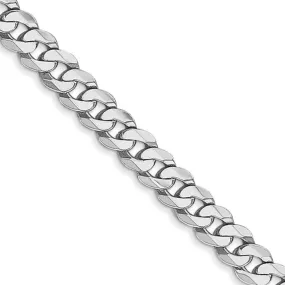 5.5mm, 14K White Gold, Solid Miami Cuban (Curb) Chain Bracelet