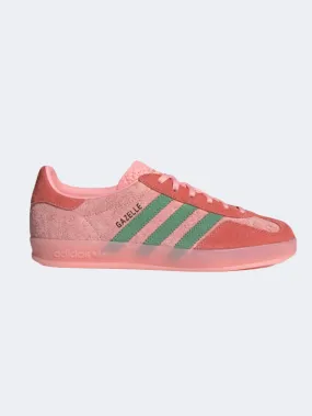 Adidas Gazelle Indoor Women Original Shoes Pink Spark/Green