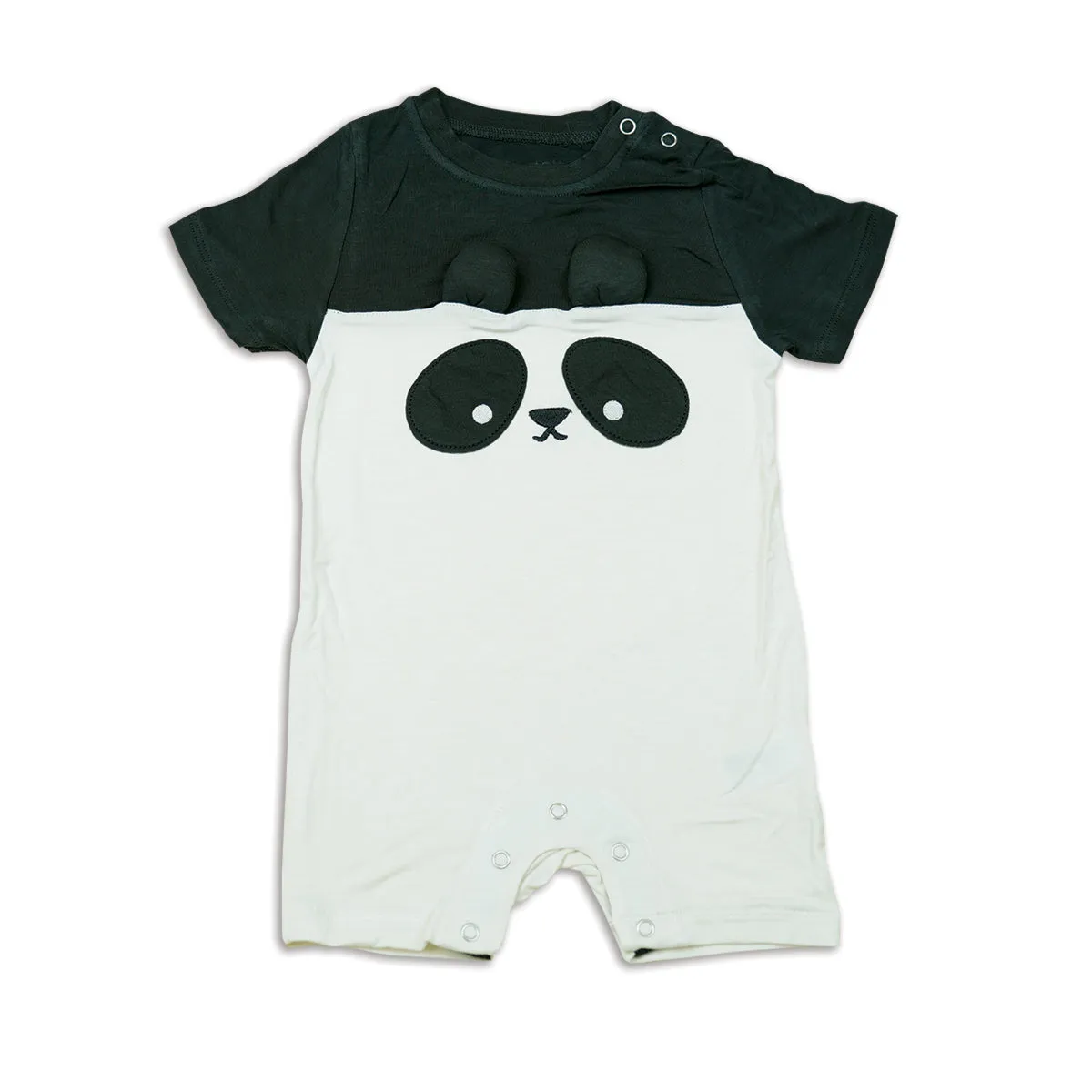 Bamboo Short Sleeve Romper (Feather/Panda)