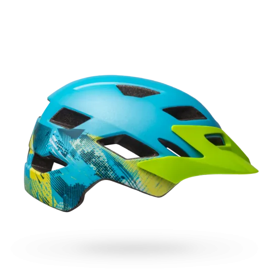 Bell Sidetrack Youth Helmet - Gnarly-Matt Bright Blue-Bright Green - 2020