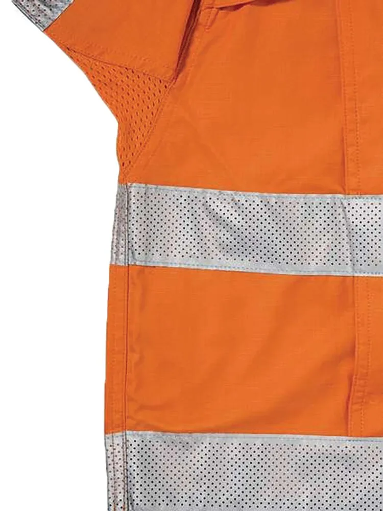 Bisley Workwear BS6415T X Airflow Men's 2-Tone Long Sleeve Hi-Vis Shirt - Perforated Reflective Tape - Ventilation - Cotton 