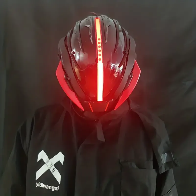 Black Red Cyberpunk Helmet