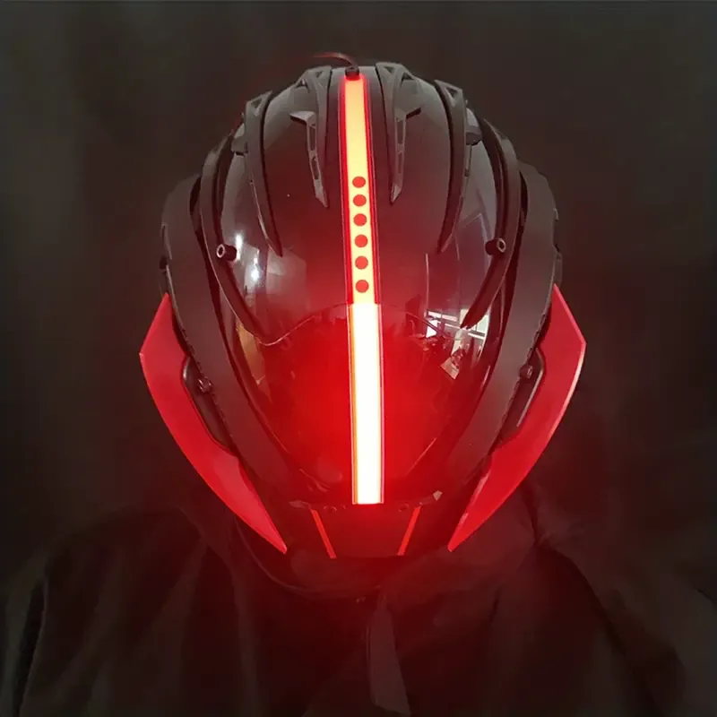 Black Red Cyberpunk Helmet