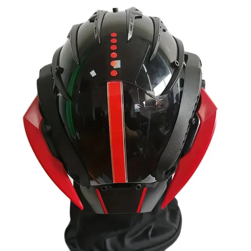 Black Red Cyberpunk Helmet