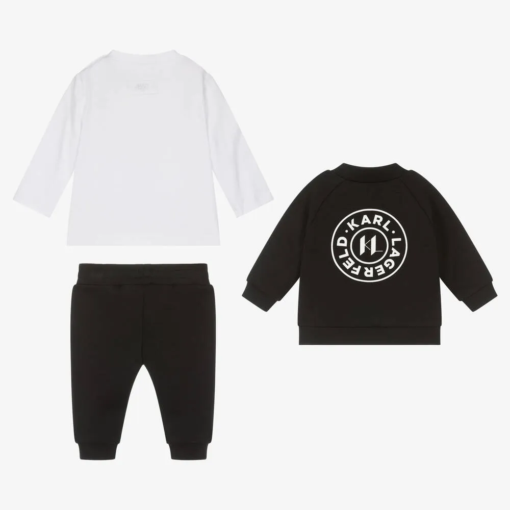 Boys Black & White Tracksuit Set