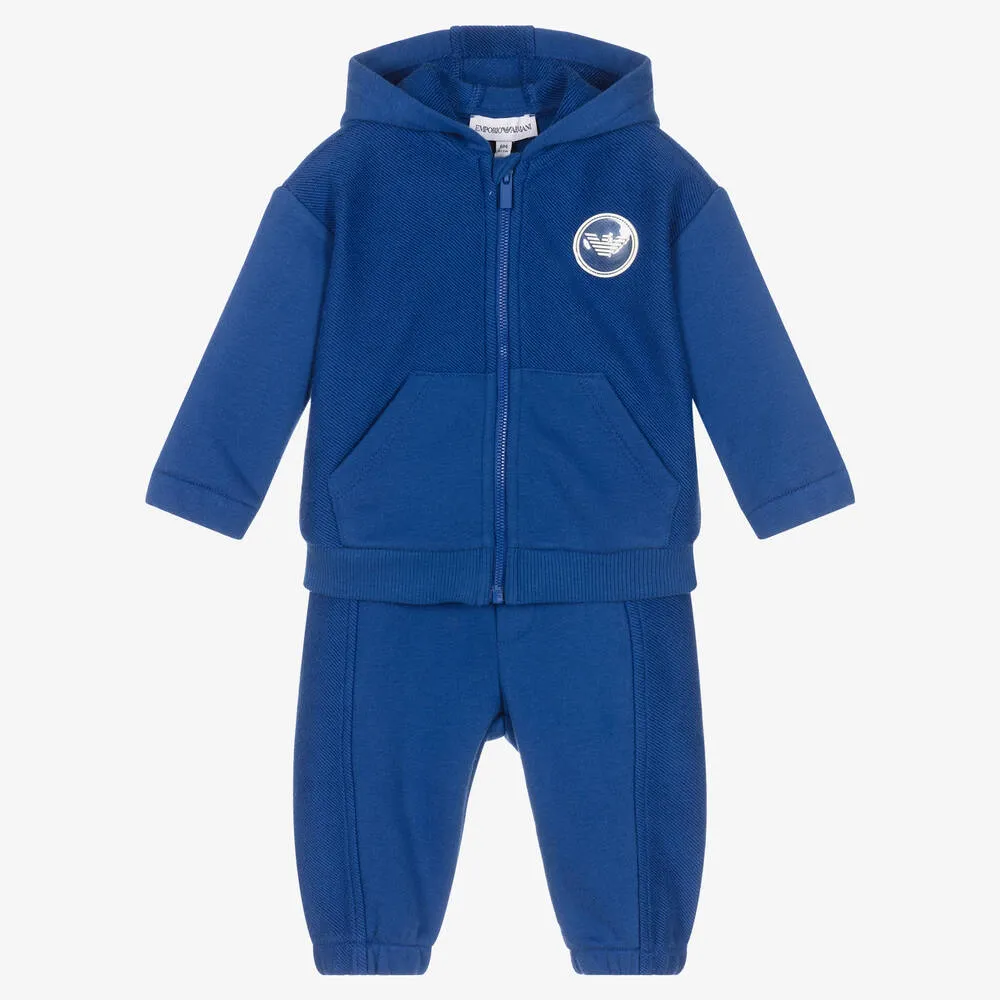 Boys Blue Cotton Tracksuit