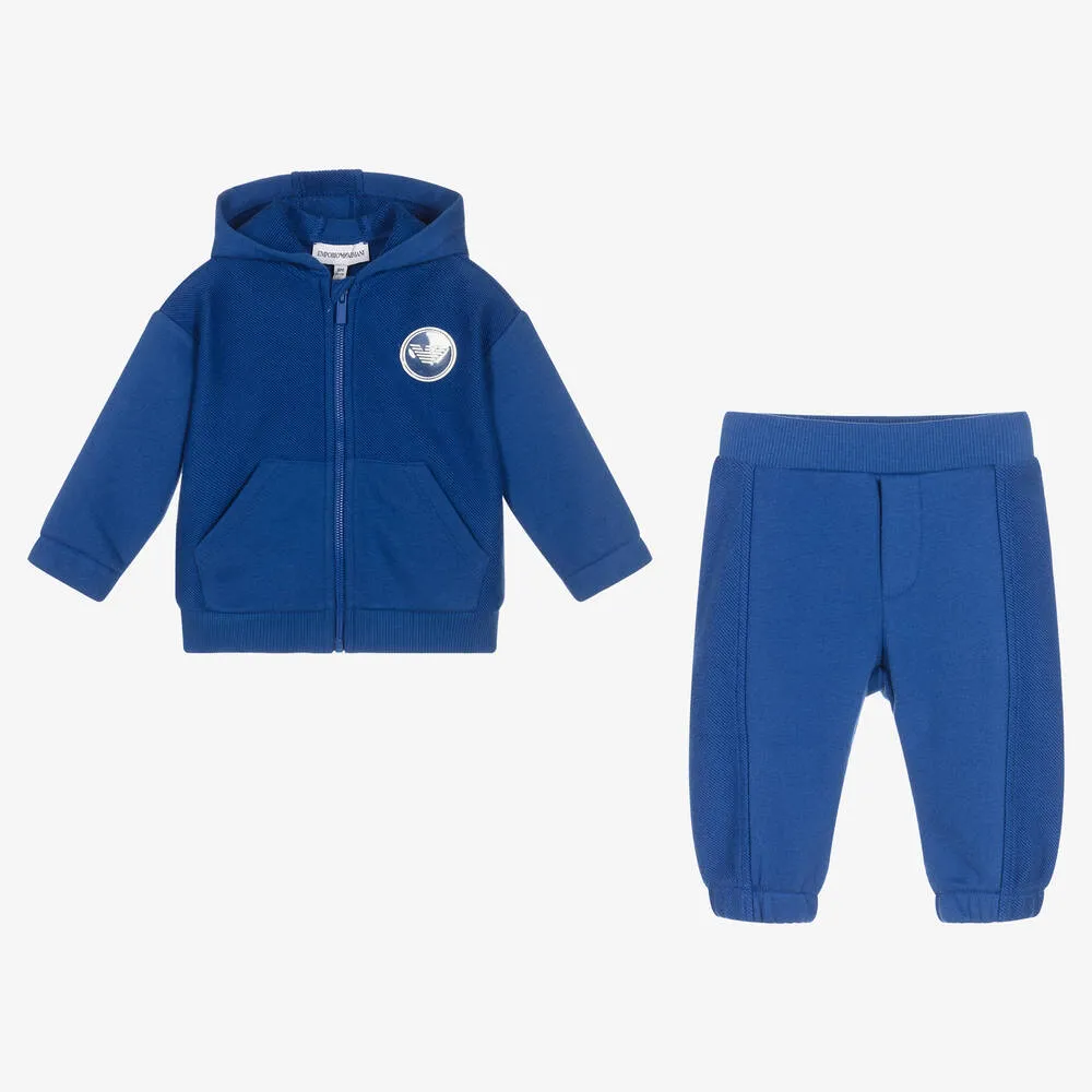 Boys Blue Cotton Tracksuit