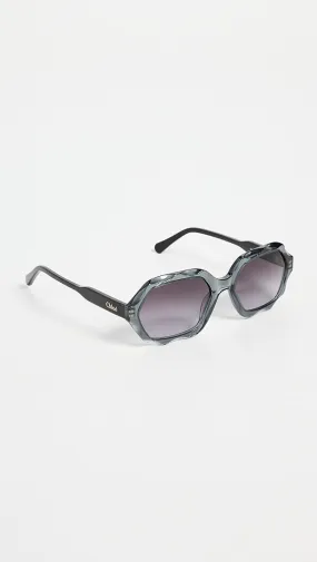 Chloe   Scalloped Acetate Sunglasses 