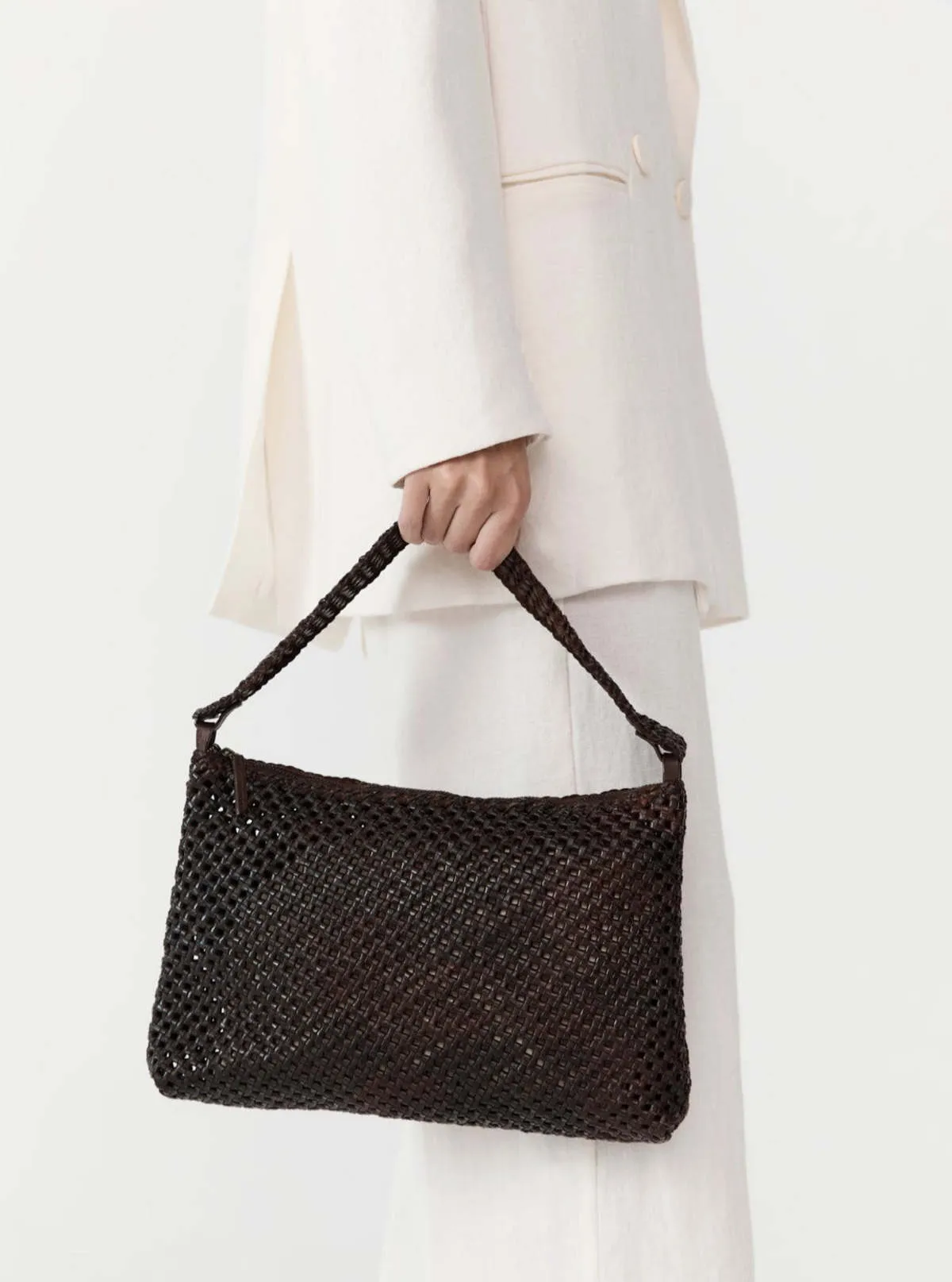 Chocolate Macrame Shoulder Bag - black