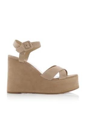 Christian Louboutin Supramariza 130mm Suede Platform Wedge Sandals