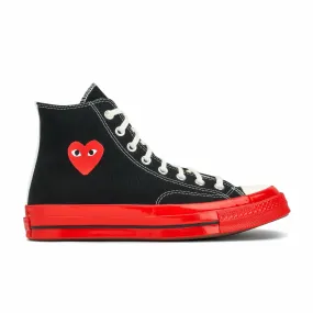 Comme des Garons PLAY Converse Chuck '70 Red Sole Hi (Black) P1K124