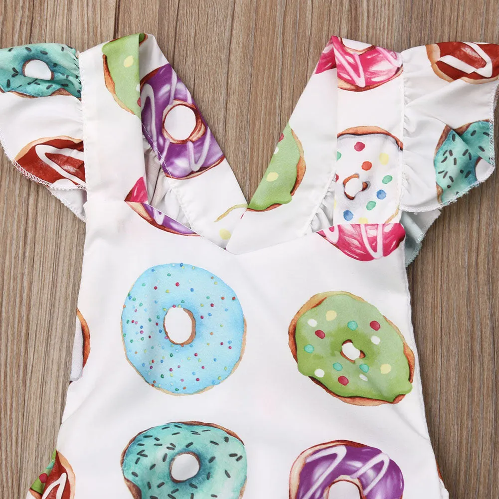 Donut Ruffle Sleeved Romper + Headband