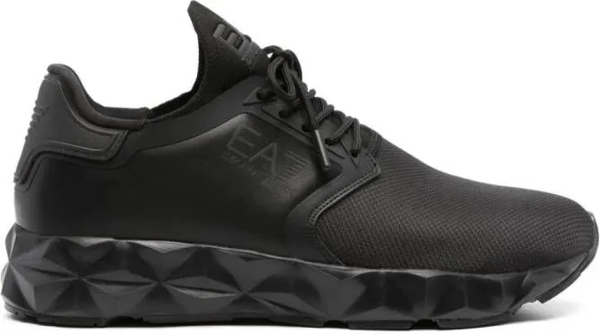 Ea7 Emporio Ar i lace-up contrast-sole sneakers Black