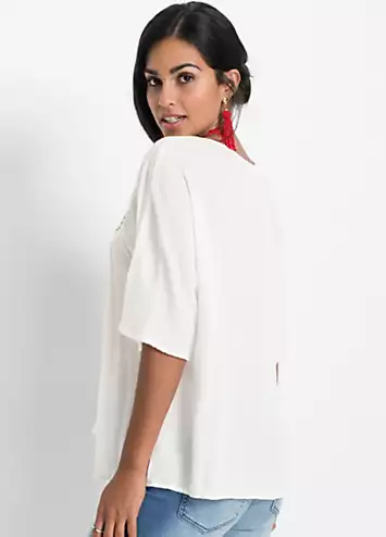 Embroidered Short Sleeve Tunic by bonprix | Look Again