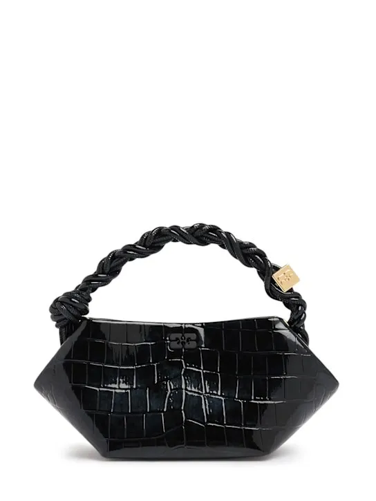 GANNI   Mini Bou croc embossed leather bag 