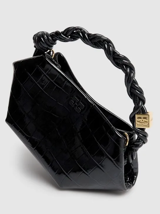 GANNI   Mini Bou croc embossed leather bag 