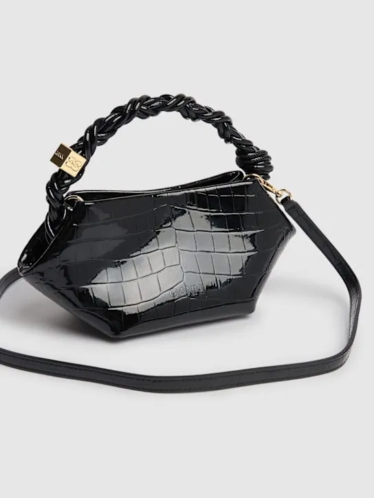 GANNI   Mini Bou croc embossed leather bag 