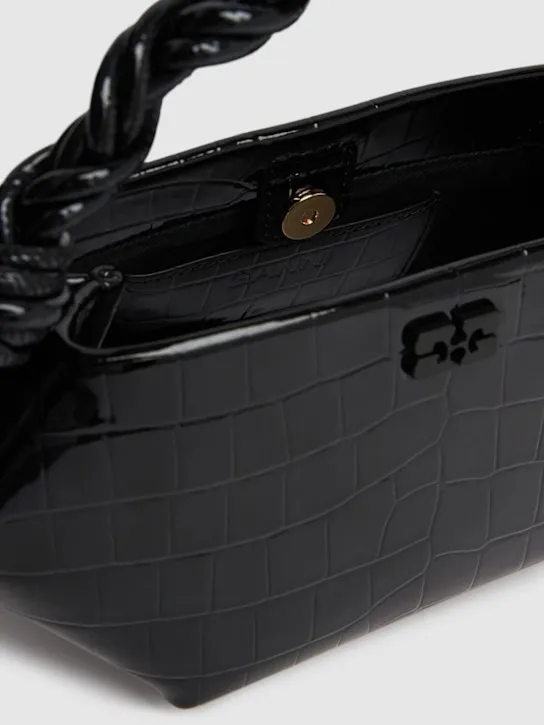 GANNI   Mini Bou croc embossed leather bag 