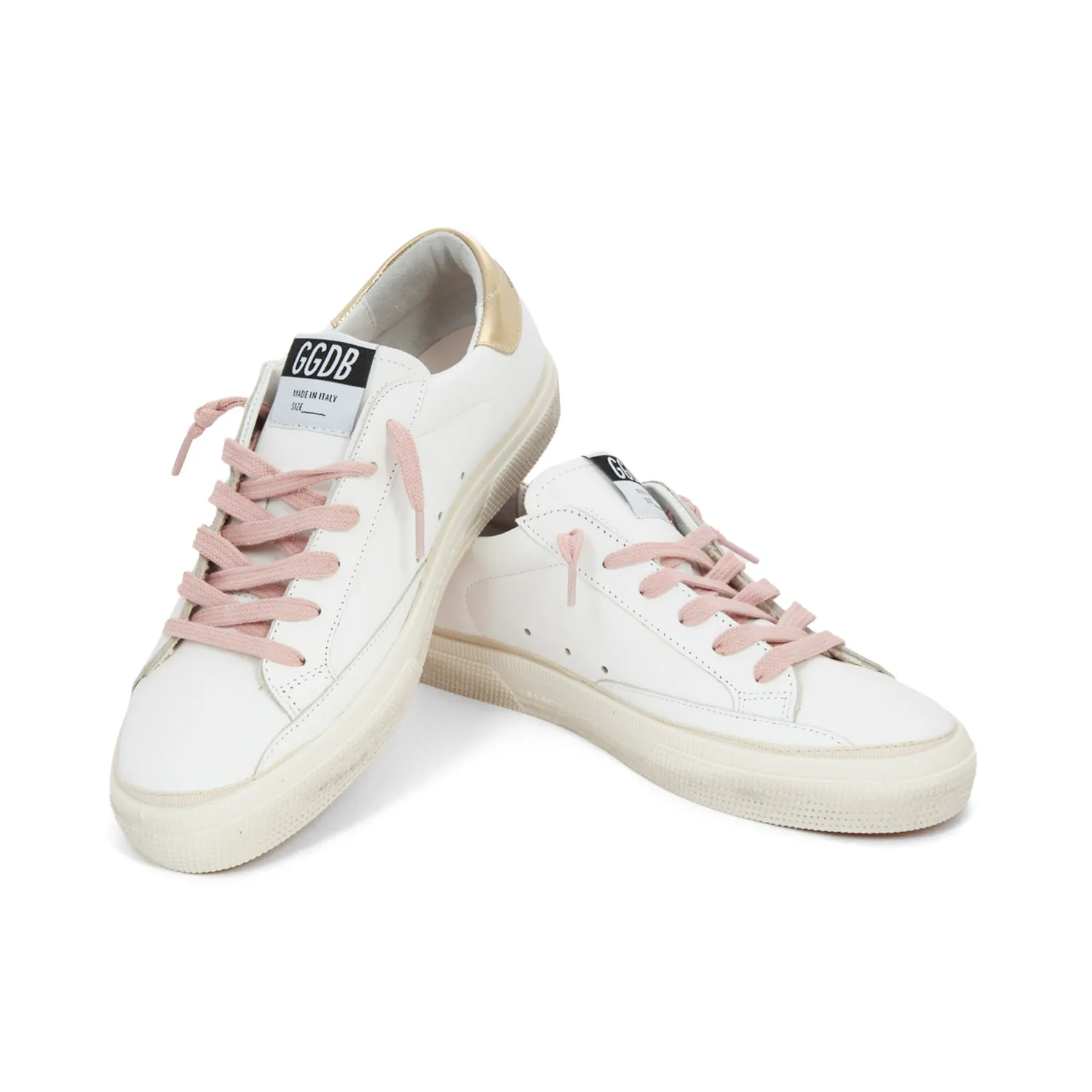 Golden Goose White And Gold Sstar Sneakers For Jr Girls