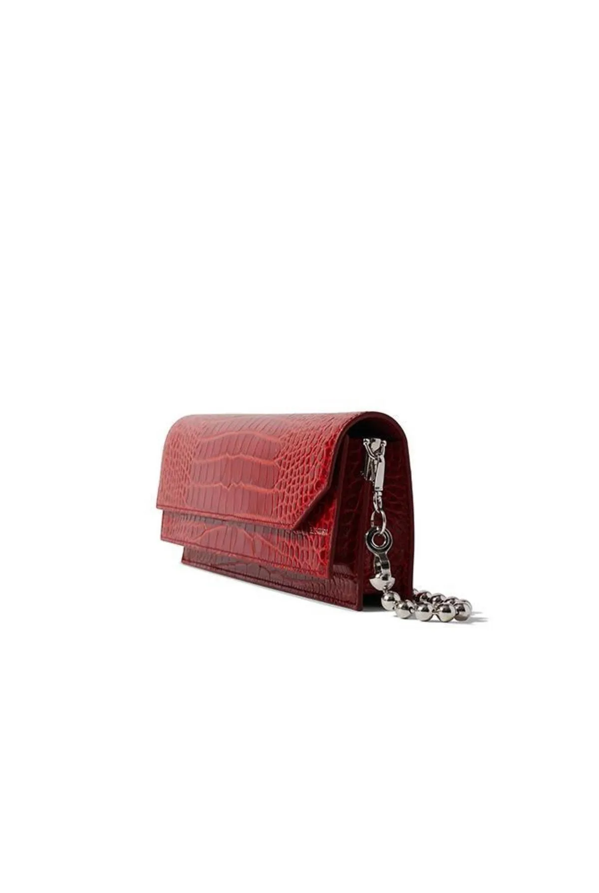 Hanwen Naomi Croc Slim Shoulder Bag - Red 