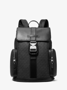 Hudson Signature Logo and Leather Cargo Backpack