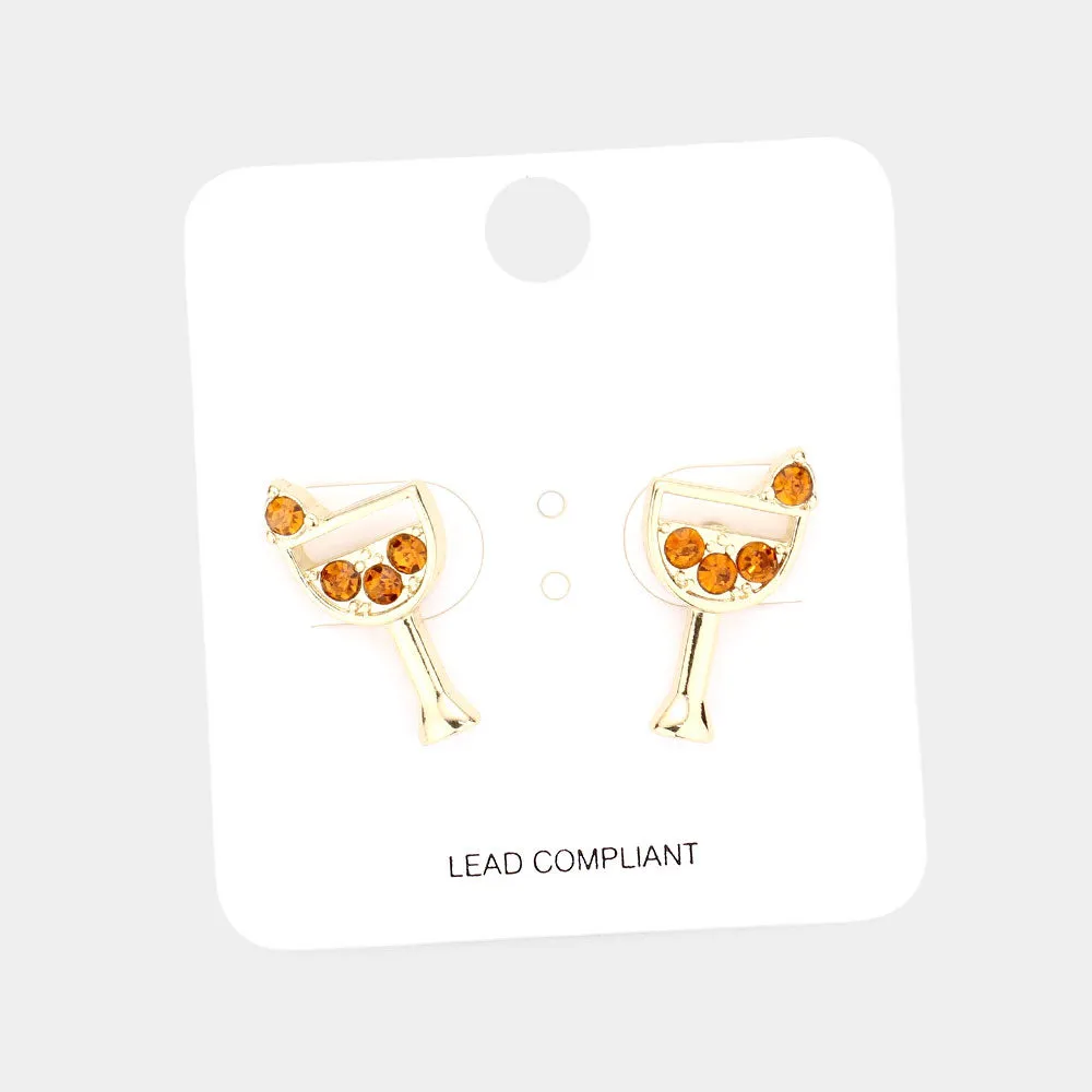 iLLASPARKZ Stone Embellished Cocktail Stud Earrings