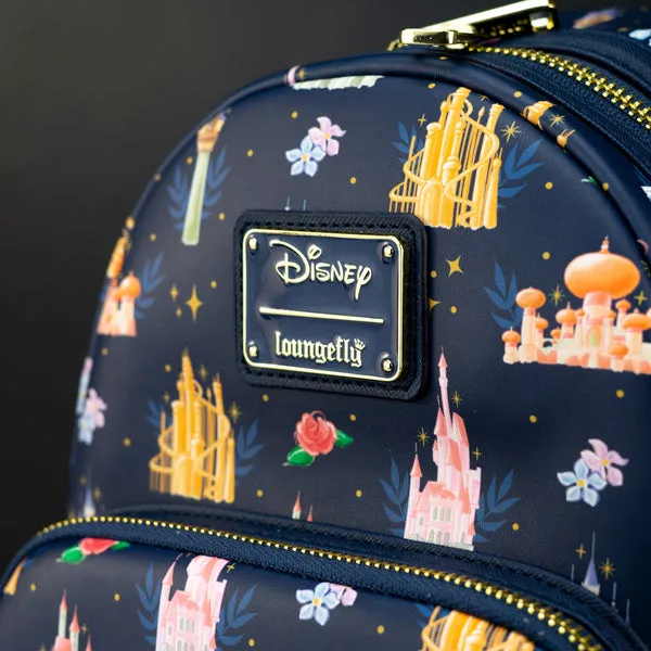 Loungefly x Disney Princess Castles Print Mini Backpack