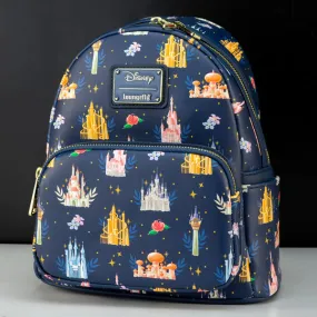 Loungefly x Disney Princess Castles Print Mini Backpack