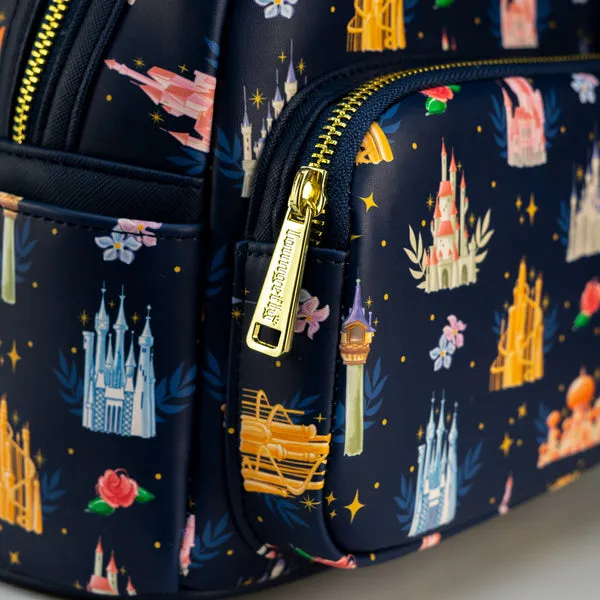 Loungefly x Disney Princess Castles Print Mini Backpack