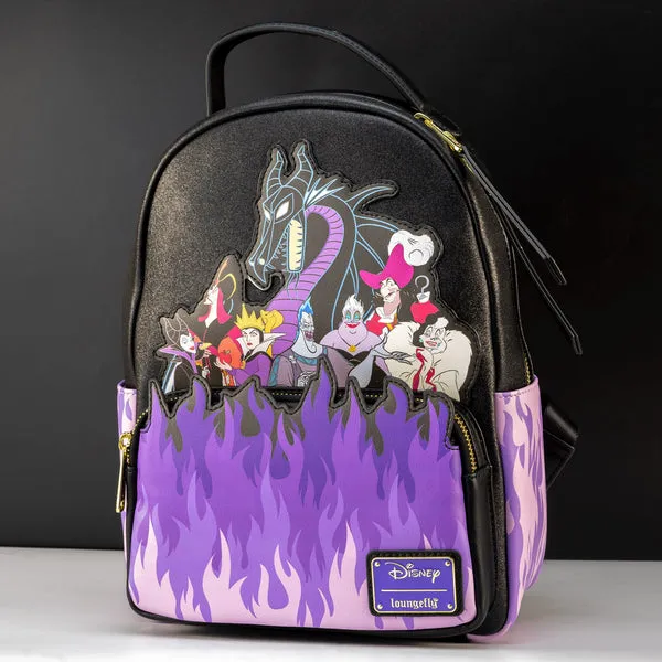 Loungefly x Disney Villains Purple Flame Mini Backpack