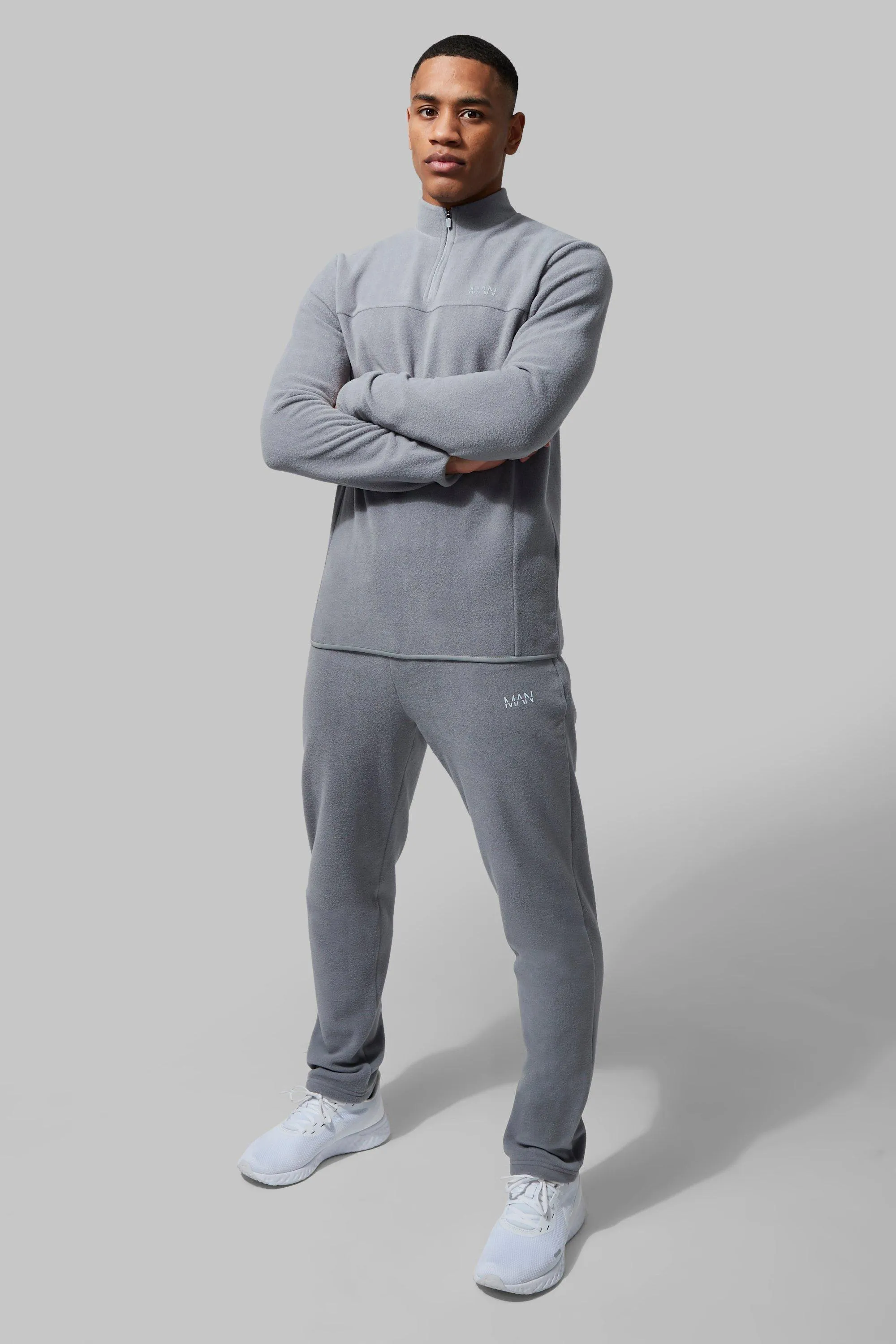 Man Active Polar Fleece Tracksuit | boohooMAN UK