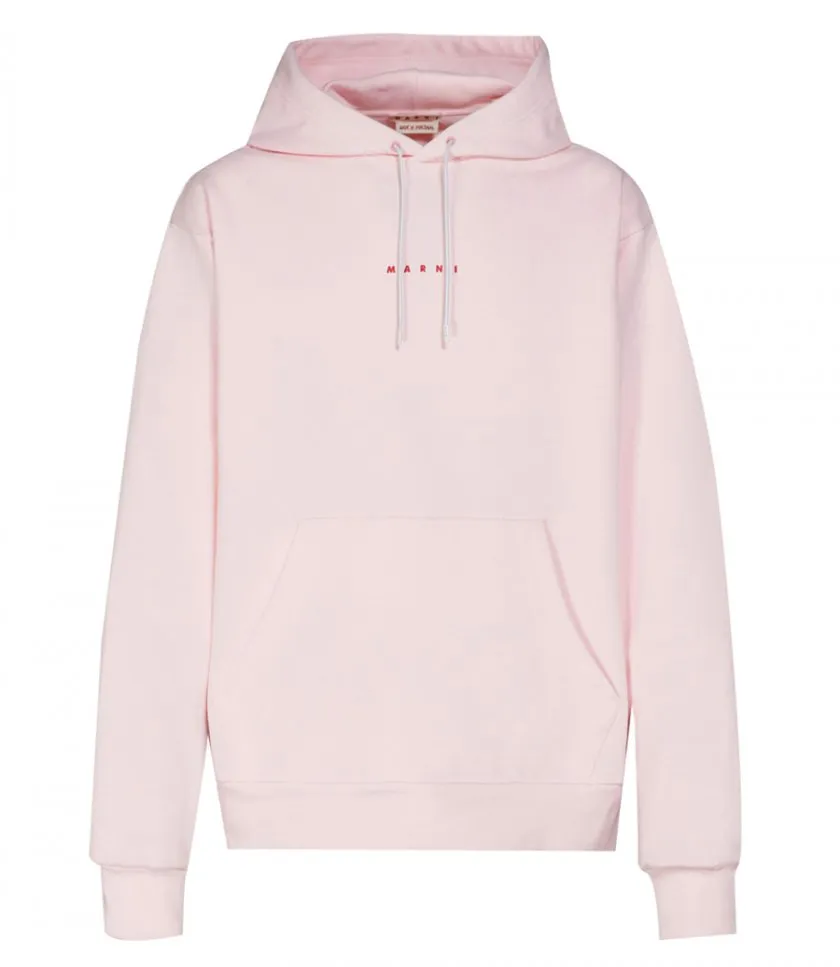 MARNIPINK BIO COTTON HOODIE WITH MARNI PRINT