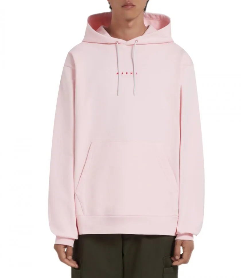 MARNIPINK BIO COTTON HOODIE WITH MARNI PRINT