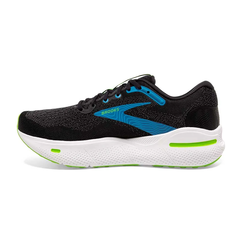 Men's Ghost Max Running Shoe - Black/Atomic Blue/Jasmine- Wide (2E)