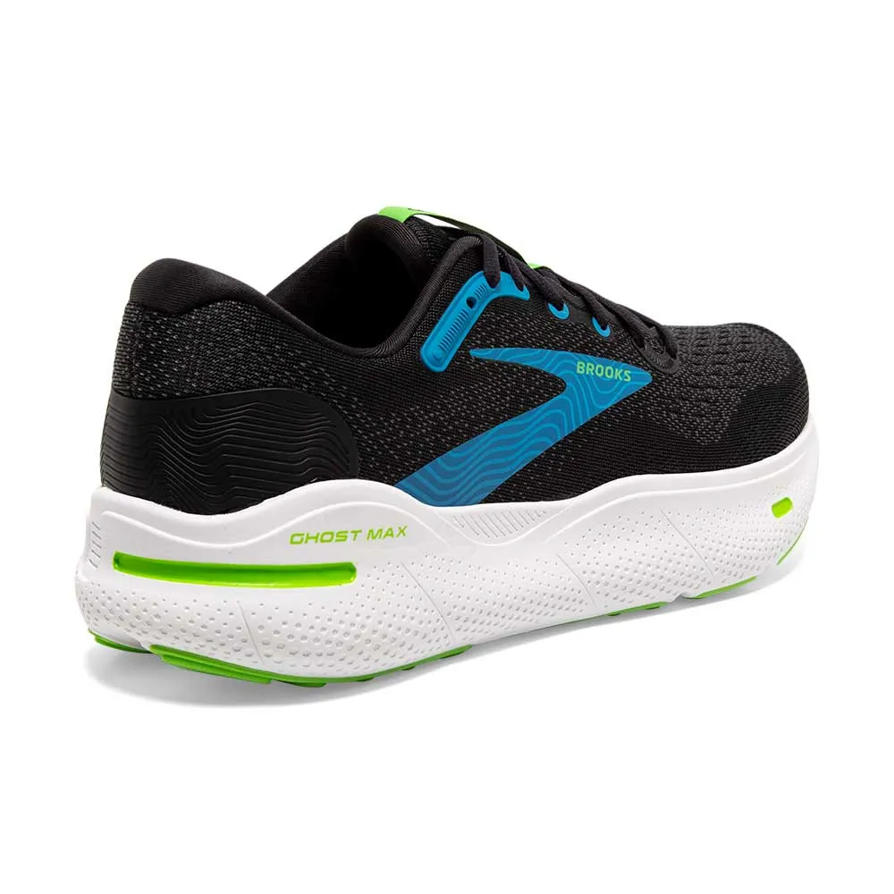 Men's Ghost Max Running Shoe - Black/Atomic Blue/Jasmine- Wide (2E)