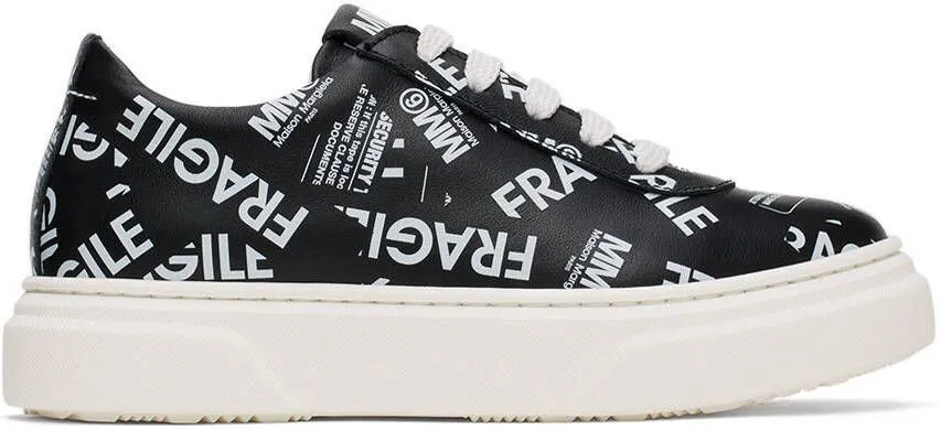 MM6 Maison Margiela Kids Black All Over Logo Sneakers