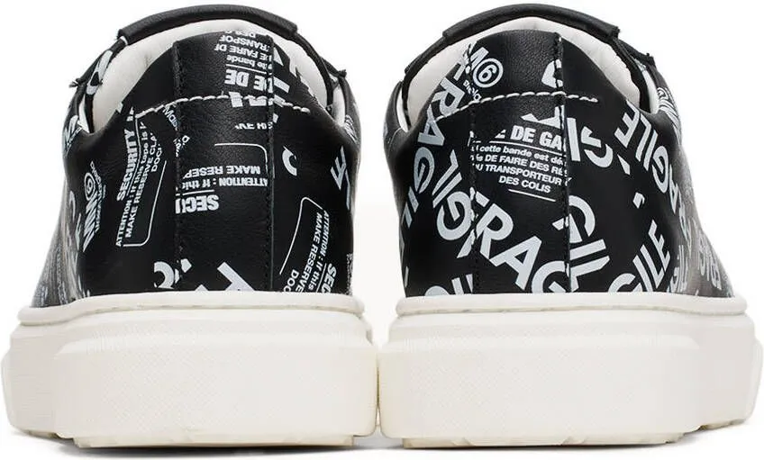 MM6 Maison Margiela Kids Black All Over Logo Sneakers