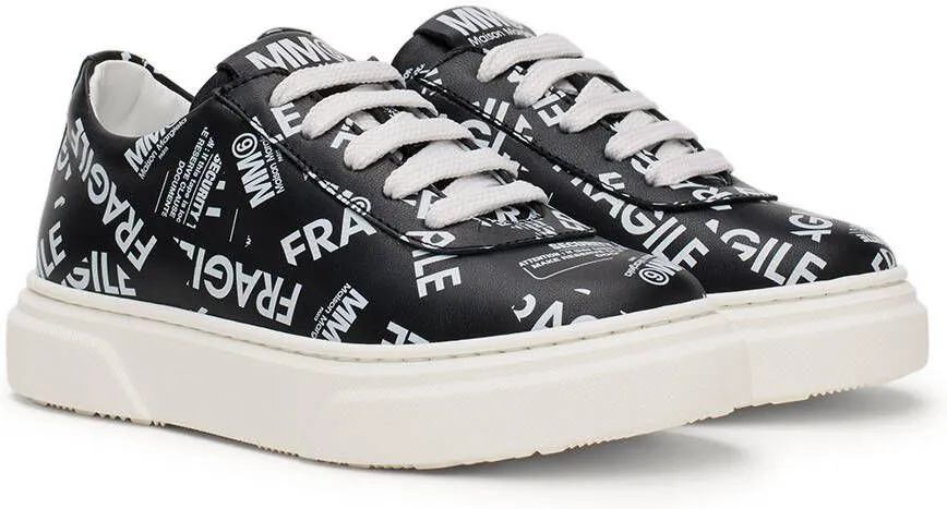 MM6 Maison Margiela Kids Black All Over Logo Sneakers