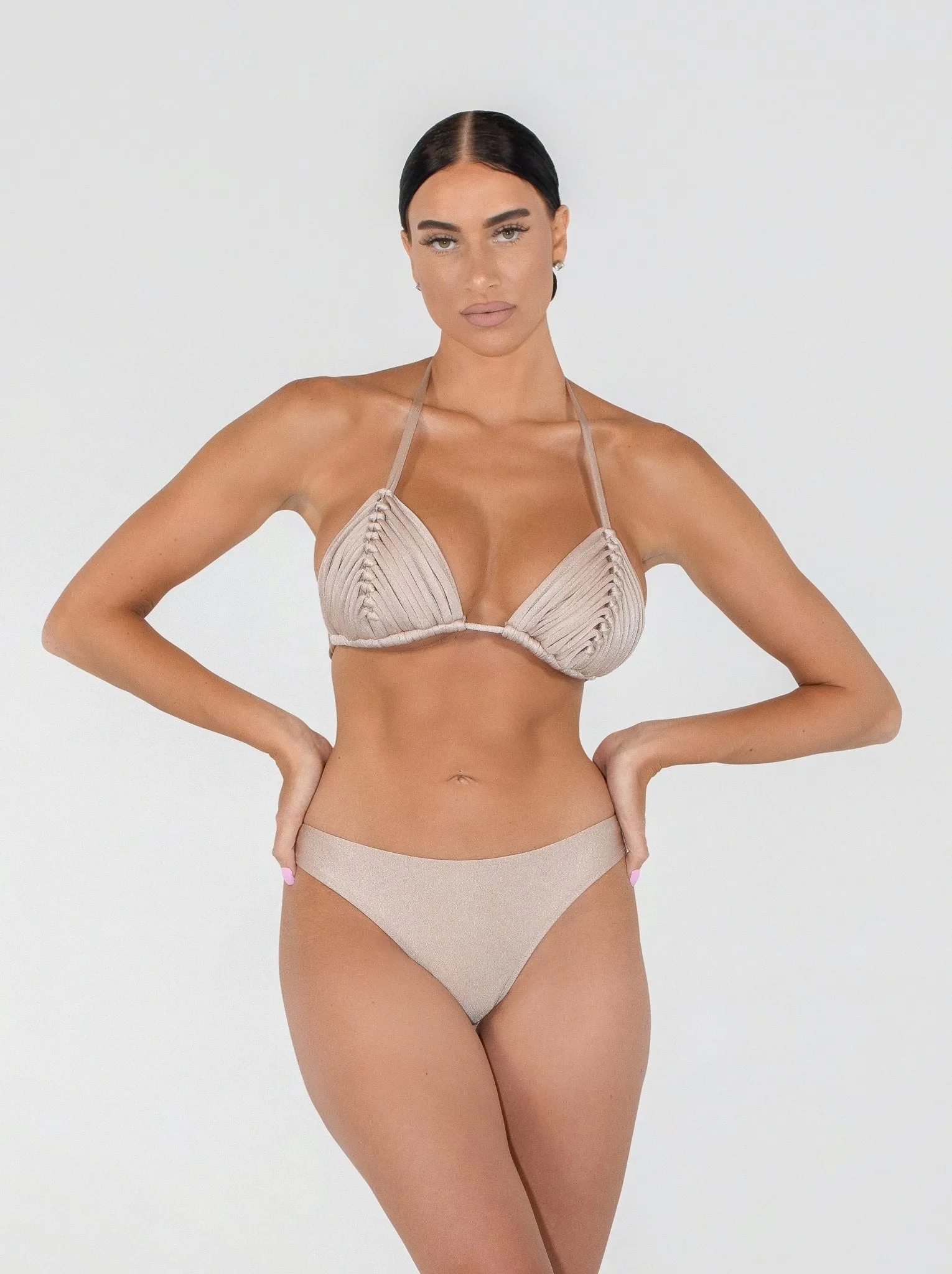 Mykonos Triangle Bikini Set- | Cream Pearl