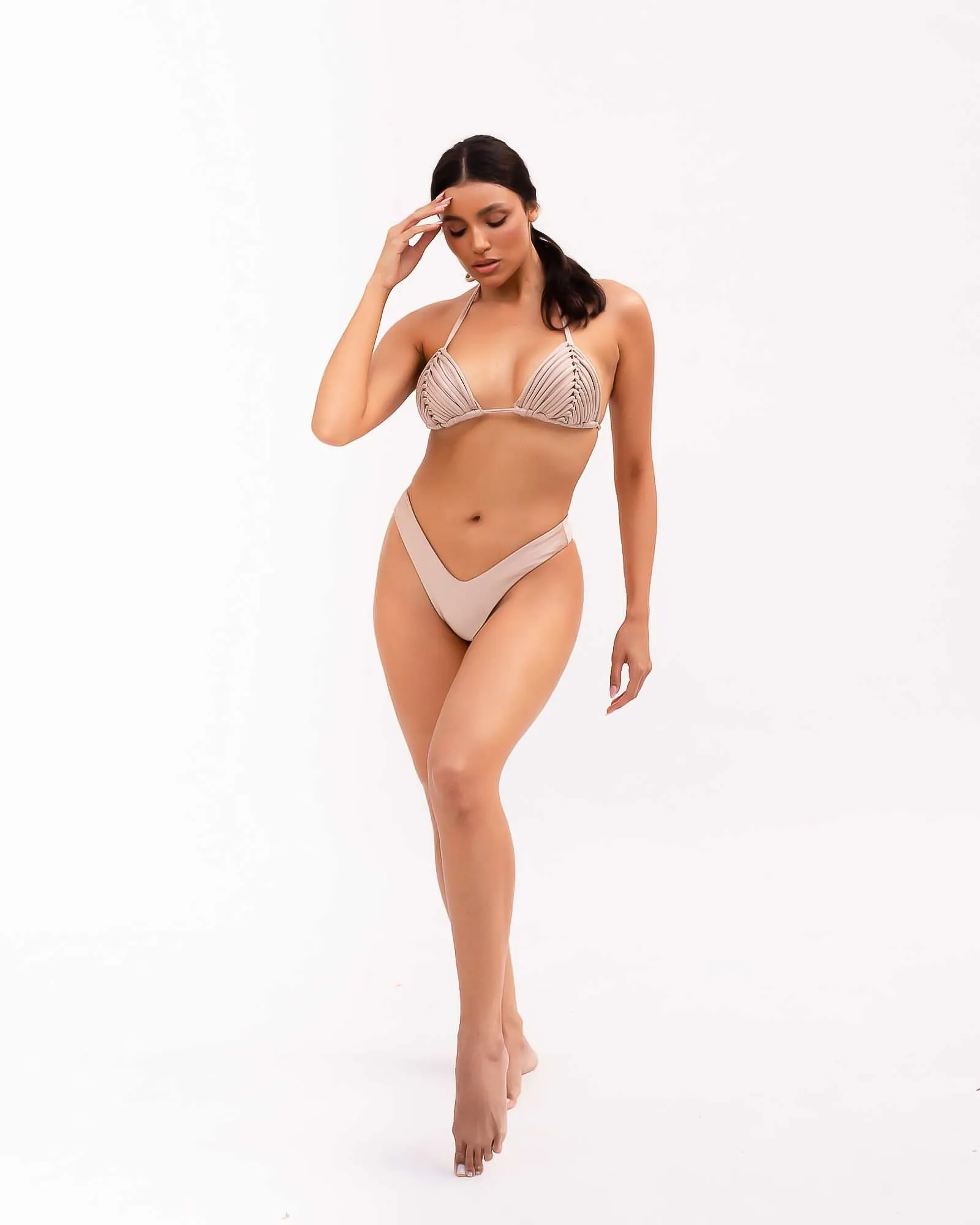 Mykonos Triangle Bikini Set- | Cream Pearl