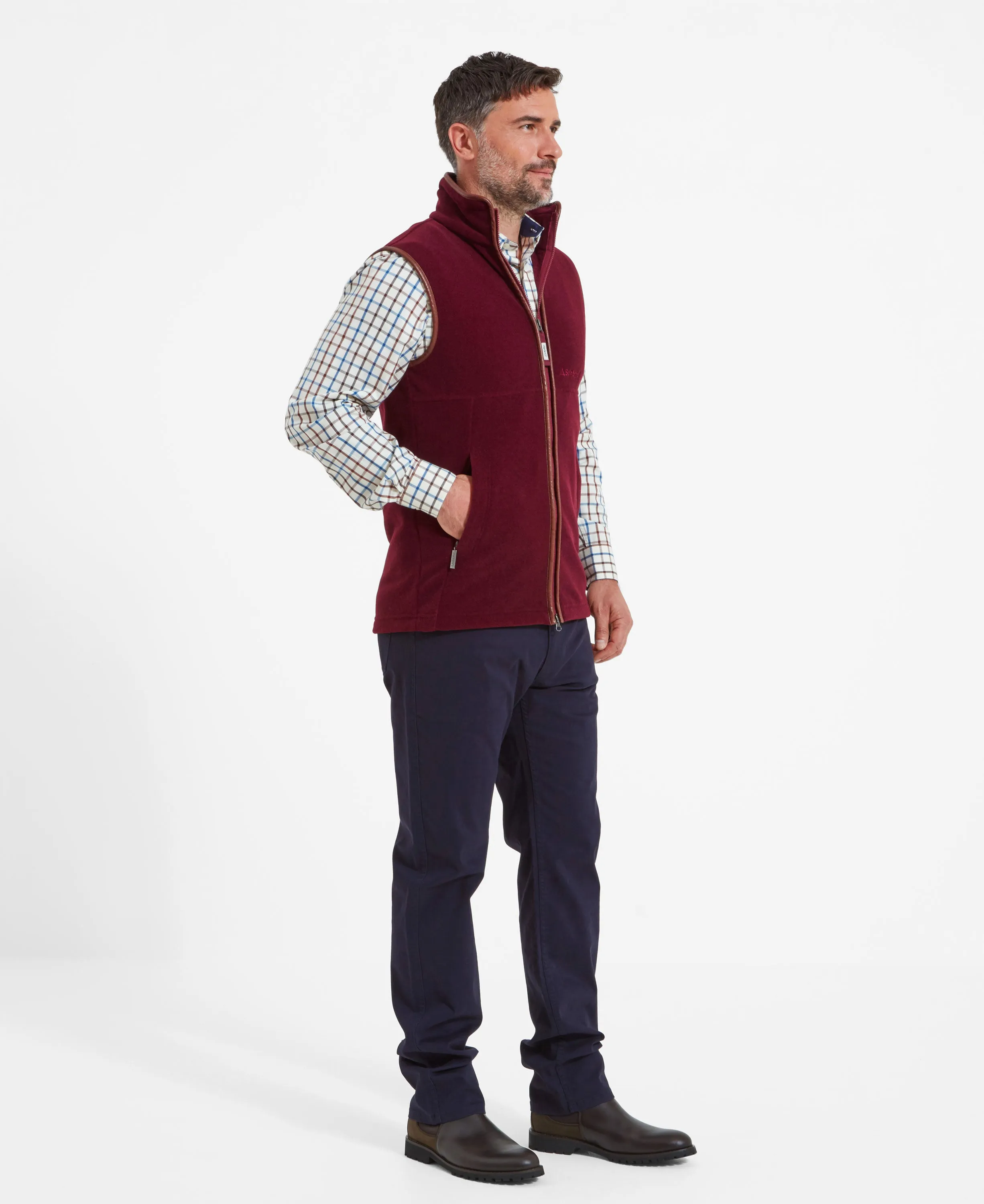 Oakham Fleece Gilet                             Claret