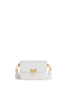 Off-white  Plain Binder leather shoulder bag - White