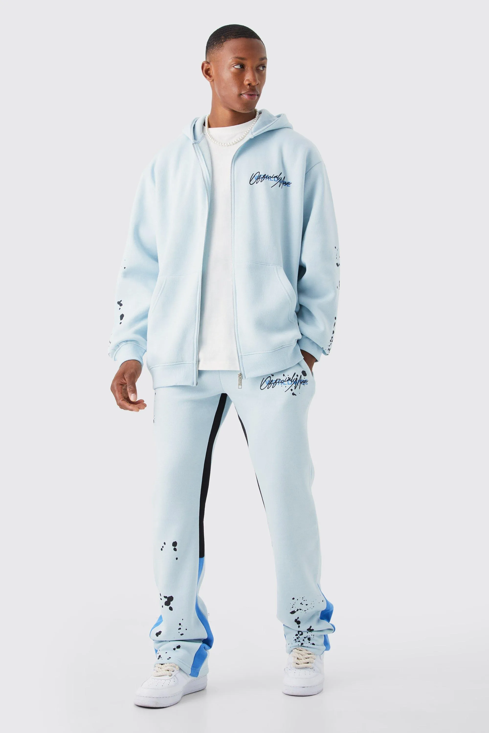 Oversized Graffiti Paint Splatter Tracksuit