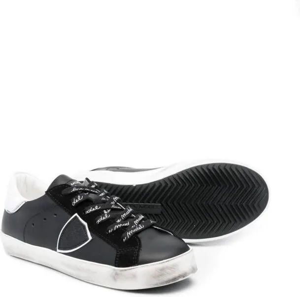 Philippe Model Kids logo-print lace-up sneakers Black